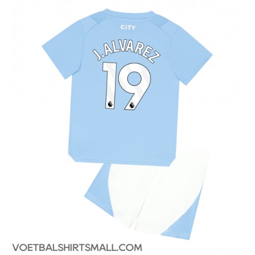 Manchester City Julian Alvarez #19 Babykleding Thuisshirt Kinderen 2023-24 Korte Mouwen (+ korte broeken)